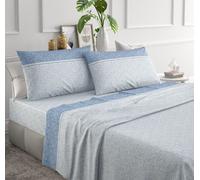 Completo Lenzuola Letto Matrimoniale Irge "Perla" In Cotone 100% Stampato