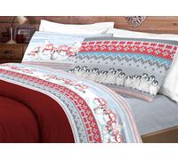 Completo Lenzuola Letto Pensieri Delicati 100% Cotone Dis. Inverno Polare