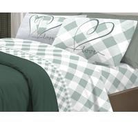 Completo Lenzuola Letto Pensieri Delicati 100% Cotone Dis.Lovely Check