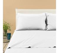 Caleffi 70695 Cotone Percalle Completo Lenzuola per Matrimoniale Letto, Bianco