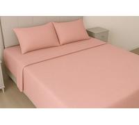 Completo Lenzuola Letto Piazza e Mezzo Flanella 100% Cotone, Made in Italy - Set Invernale Caldo e Morbido - Tinta Unita in Puro Cotone Spazzolato Antipilling - Per Inverno (Piazza e Mezzo, Rosa)
