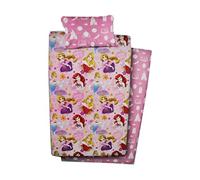 Completo Lenzuola Letto Singolo 100% Cotone Principesse Princesses Fuxia