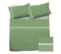 Completo lenzuola letto singolo cotone una piazza sotto sopra federa Crono verde