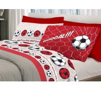Completo Lenzuola Linea Pensieri Delicati 100% Cotone Disegno Calcio
