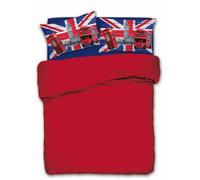 COMPLETO LENZUOLA LONDRA LONDON INGHILTERRA ROSSO - Singolo - 1 Piazza e 1/2 - M