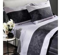 Completo Lenzuola Matrimoniale Alviero M. 1 rt. Geo Night - Raso di Cotone 100% - Lenzuolo Sopra 250x280 cm, Lenzuolo con Angoli 180x200 cm, 2 Federe 50x80 cm