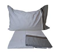 Completo lenzuola matrimoniale raso di puro cotone set letto Fazzini Kubric 60