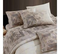 Completo lenzuola matrimoniali 100% cotone Gabel Deco greige