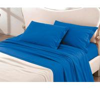 COMPLETO LENZUOLA MATRIMONIALI BLUETTE BLU ITALIA angoli maxi 190x215