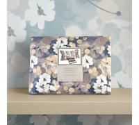 Completo lenzuola matrimoniali Flanella CIRIL fiori azzurri