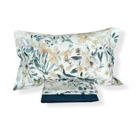 Completo lenzuola Matrimoniali in Cotone percalle letto due piazze Art. Kimiko (Blu)