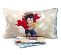 Completo Lenzuola One Piece Ufficiale 100% Cotone Singolo piazza e mezza