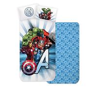 Completo lenzuola per bambini, set 3 pezzi, sotto lenzuola con angoli, lenzuola, federa, letto singolo, 100% Cotone (Avengers)