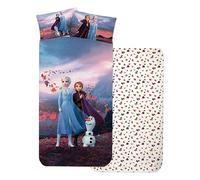 Completo lenzuola per bambini, set 3 pezzi, sotto lenzuola con angoli, lenzuola, federa, letto singolo, 100% Cotone (Frozen)