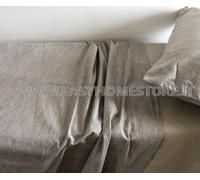 Completo lenzuola piazza e mezza puro cotone Happidea Greige