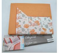 Completo Lenzuola Singolo/1,5 P/Matrimoniale Fantasia "Corallo" 100% Cotone