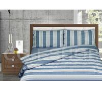 COMPLETO LENZUOLA SINGOLO 1 PIAZZA e MEZZA MATRIMONIALE MILLE RIGHE RIGHINE BLU