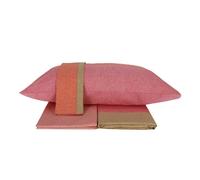 Completo lenzuola singolo in puro cotone Gabel Richard a righe rosa