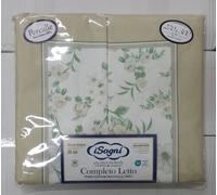 COMPLETO LENZUOLA SOGNI PERCALLE 100%COTONE FIORI 2PIAZZE/MATRIMONIALE ALTEZZA30