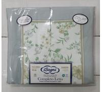 COMPLETO LENZUOLA SOGNI PERCALLE 100%COTONE FIORI 2PIAZZE/MATRIMONIALE ALTEZZA30