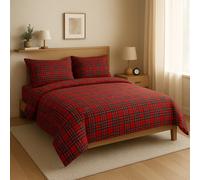 Completo Lenzuola Tartan Scozzese 100% Cotone - Completo Letto Natalizio