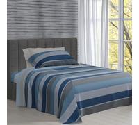 Completo Lenzuola Una Piazza e Mezza Cotone 140x200 Made in Italy