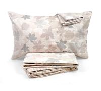 Completo Lenzuola Zucchi Oliver Beige matrimoniale 2 piazze flanella 100% cotone