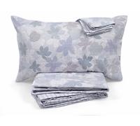 Completo Lenzuola Zucchi Oliver Grigio letto matrimoniale flanella 100% cotone