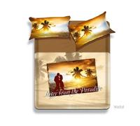 Completo lenzuolo copriletto. Singolo. MISS TERRY - Biancaluna. Stampa digitale.