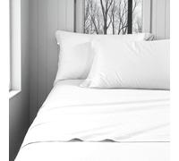 Completo Lenzuolo Invernale Flanella Tinta Unita Bianco - 100% Cotone Felpato, A