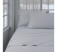 Completo Lenzuolo Invernale Flanella Tinta Unita Grigio - 100% Cotone Felpato, A