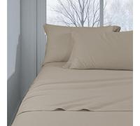 Completo Lenzuolo Invernale Flanella Tinta Unita Tortora - 100% Cotone Felpato,