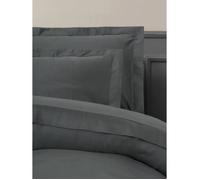 Completo letto - 1 copripiumino 220 x 240 cm + 2 federe 60 x 60 cm - 100% raso di cotone - Antracite