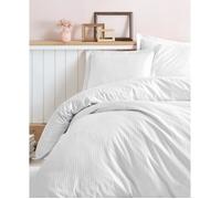 Completo letto - 1 copripiumino 220 x 240 cm + 2 federe 60 x 60 cm - 100% raso di cotone - Bianco