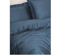 Completo letto - 1 copripiumino 220 x 240 cm + 2 federe 60 x 60 cm - 100% raso di cotone - Blu