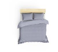 Completo letto - 1 copripiumino 220 x 240 cm + 2 federe 60 x 60 cm - 100% raso di cotone - Grigio