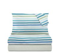 Completo letto 1 piazza poli stampa righe azzurro