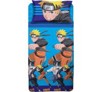 completo letto bambino ragazzo SINGOLO 1 POSTO stampa Naruto azzurro