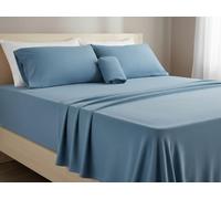 Completo Letto Coordinato Set Lenzuola In Morbido E Caldo Pile In Tinta Unita