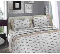 Completo Letto Cotone FLANELLA Lenzuola Felpate Invernali Dis.15 Cuori
