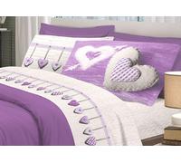 Completo Letto Cuori Appesi 100% Cotone