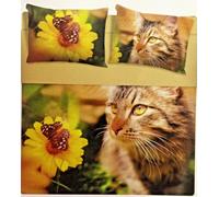 COMPLETO LETTO LENZUOLA copriletto con stampa digitale con gattini "viaRoma,60".