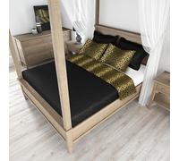 Completo Letto Leopardato Matrimoniale Puro Cotone 100% Leopardo Set lenzuola con federe Animalier 2 piazze