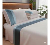 Completo Letto Matrimoniale 100% Puro Cotone Made in Italy, Set Lenzuola 4 Pezzi con Doppio Bordo Elegante, Sopra 250x300, Sotto con Angoli 180x200x28, 2 Federe 50x80, Traspirante, Vari Colori