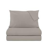 Completo letto matrimoniale cotone raso grigio
