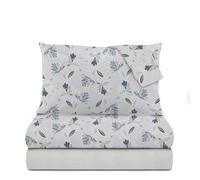 Completo letto matrimoniale petali grigio in flanella