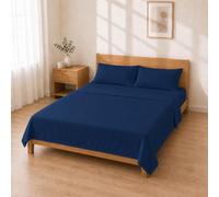 Completo Letto Microfibra 150x200+30 / 240x280 + 50x80 2PCS, Blu Scuro
