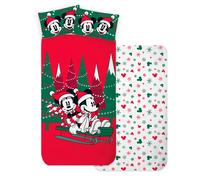 completo letto minnie e topolino Natalizio singolo christmas
