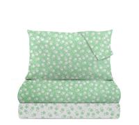Completo letto piazza 1/2 poli fiore verde