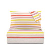 Completo letto piazza 1/2 poli righe rosa